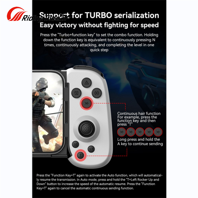 Riding Tribe D6 Wireless Stretching Extendable Gaming Controller Joystick Pad Compatible For IPhone Android Gamepad Joystick