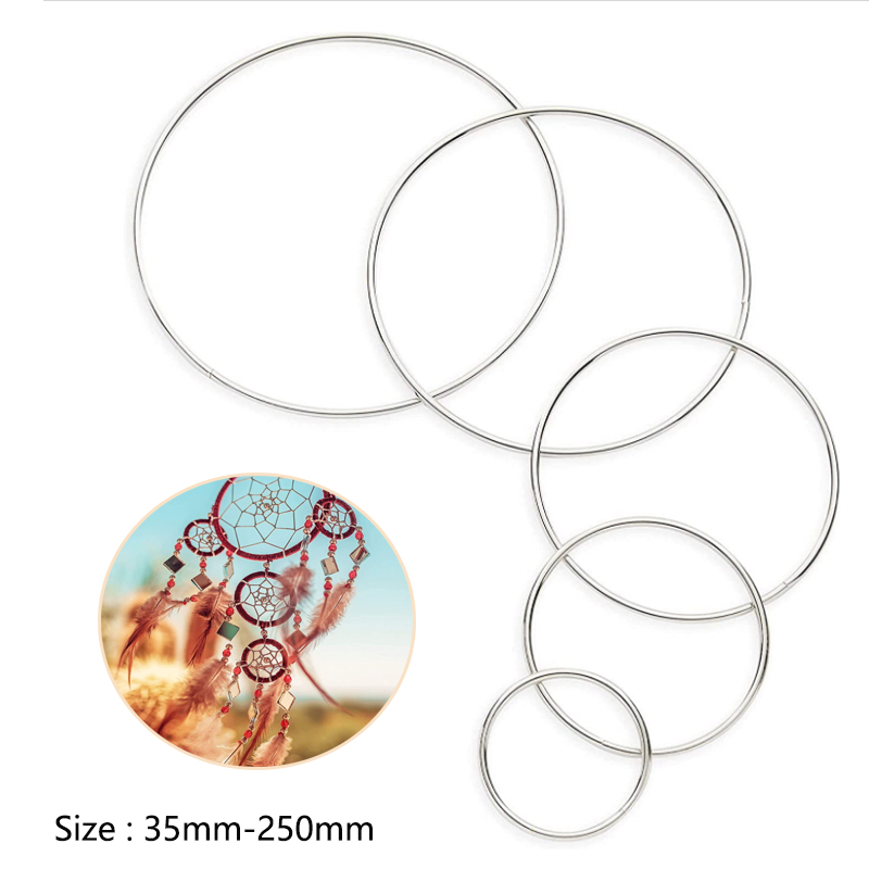 2/5/10PCS Dream Catcher Circle Ring Craft 35-250mm Metal Rings For Dream  Catchers Hoops Hanging DIY Connectors Accessories - AliExpress