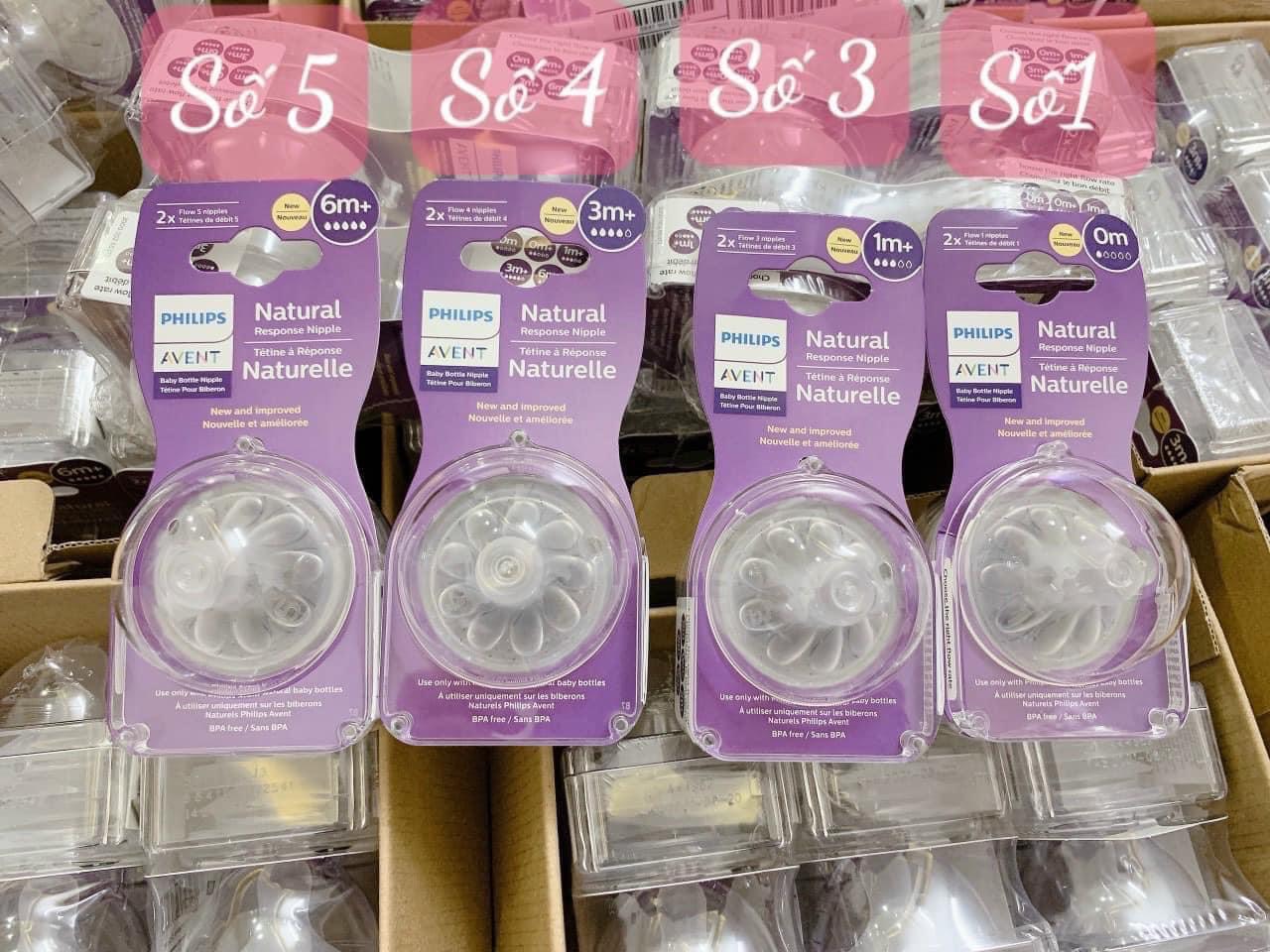 Núm Ti Avent Natural Đủ Size 0/1/2/3/4 cho bé