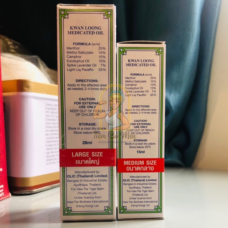 [THÁI LAN] DẦU GIÓ KWAN LOONG OIL (DẦU NÓNG KWAN LOONG OIL) - ĐỦ SIZE (15ML, 28ML)