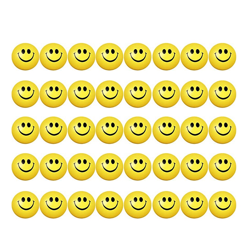 40 Pcs 2.5 Inch Smile Face Stress Balls Bulk Toys Happy Smile Stress Relief Balls Toys Mini Funny Foam Balls Toys Kids Smile Face Toys