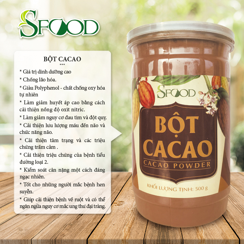 Bột Cacao nguyên chất SFOOD