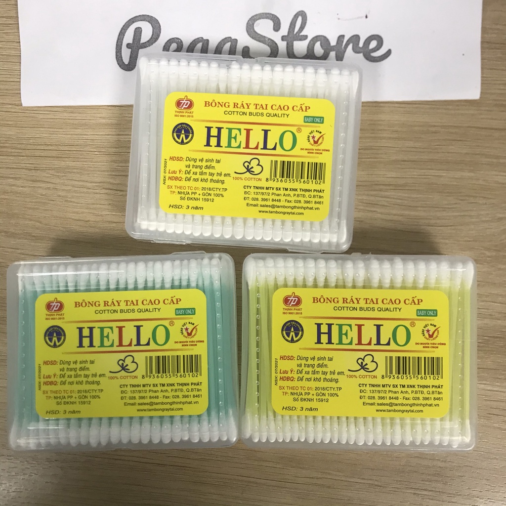 Tăm bông ngoáy tai cho bé Baby HELLO - tăm bông ráy tai Cotton Buds Quality