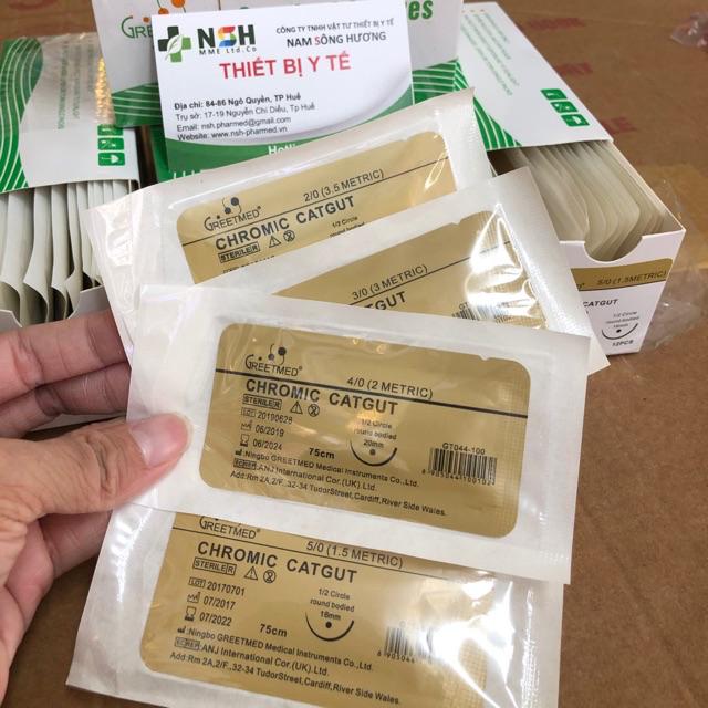 Chỉ phẫu phẩu thuật chỉ khâu tự tiêu chỉ khâu y tế tự tan chromic catgut số 1/0 2/0 3/0 4/0 5/0