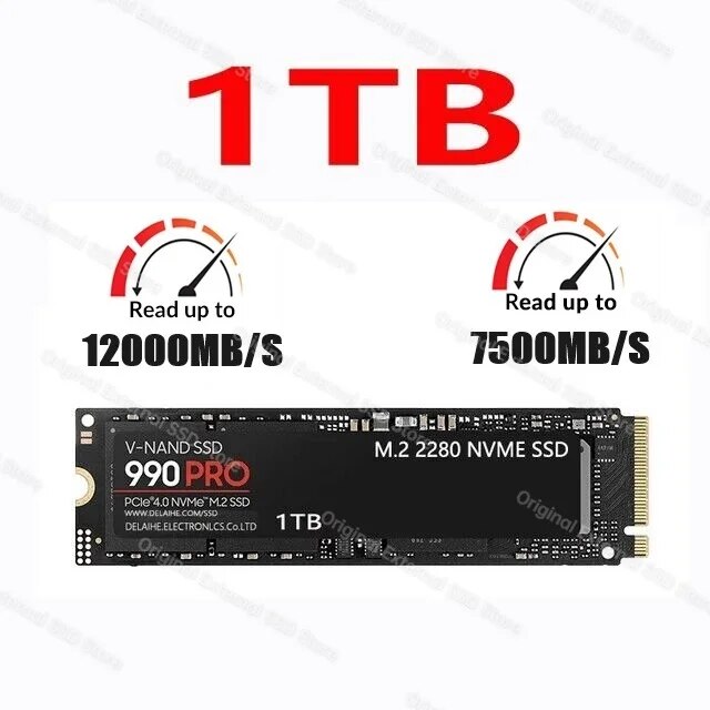 Ssd 4tb 7450mb/s nvme m.2 2280 990pro 2tb 1tb internal solid state hard disk m2 pcie4.0x4 drive hdd for desktop pc laptop ps5