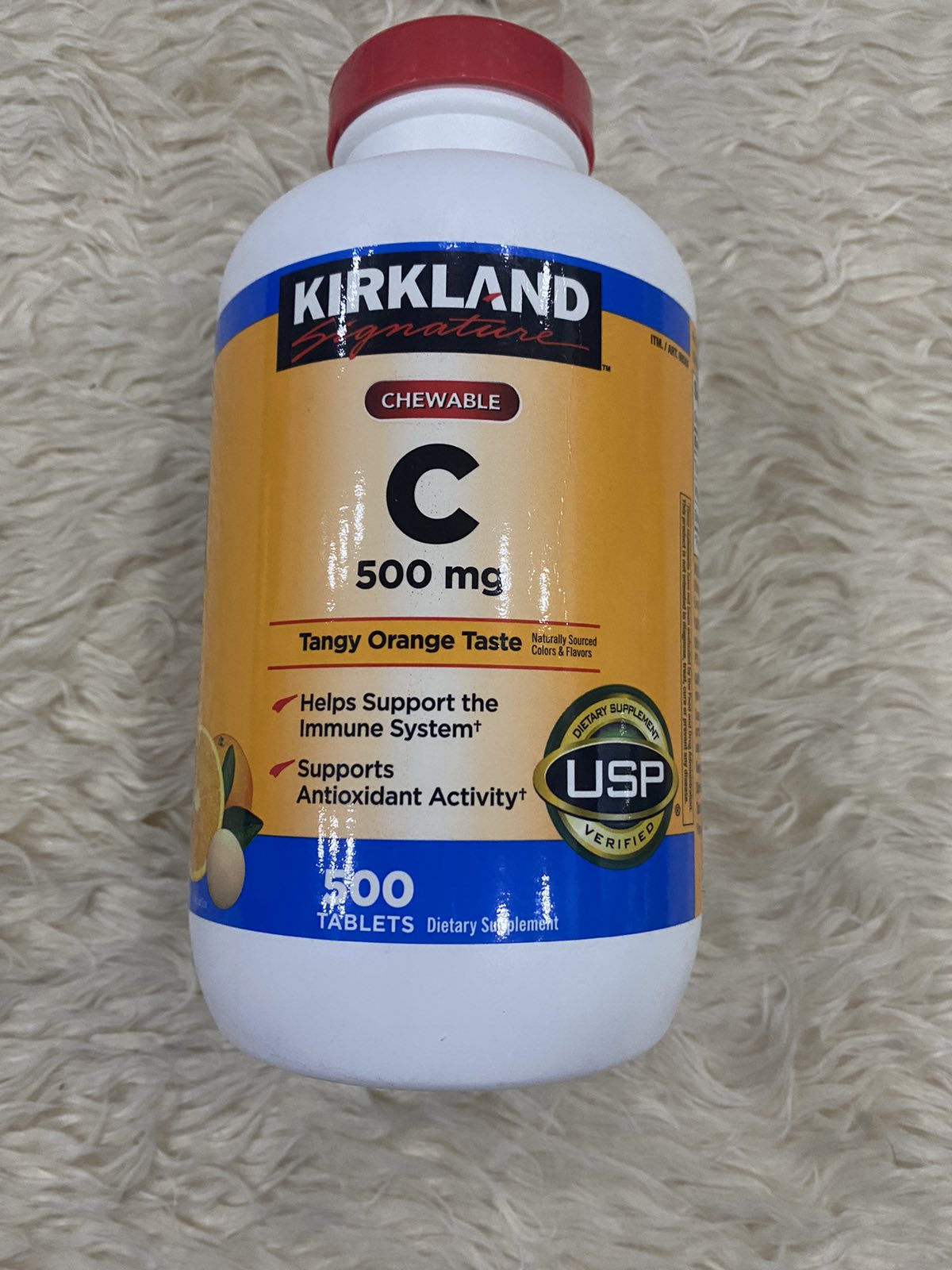 KIRKLAND Chewable Vitamin C (500mg/serving) [500 Tablets/Bottle