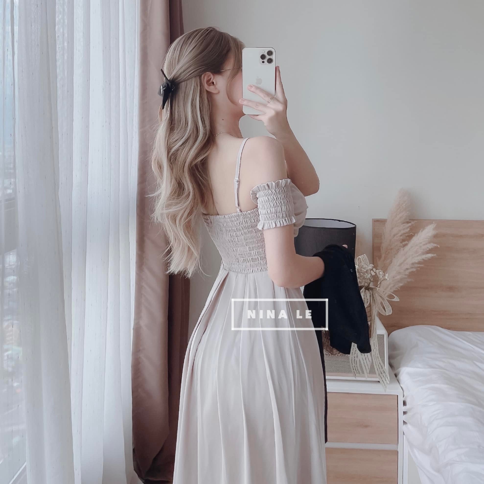 ĐẦM TAY NHÚN 2 BÊN TRỄ VAI BIGSIZE (L-2XL)