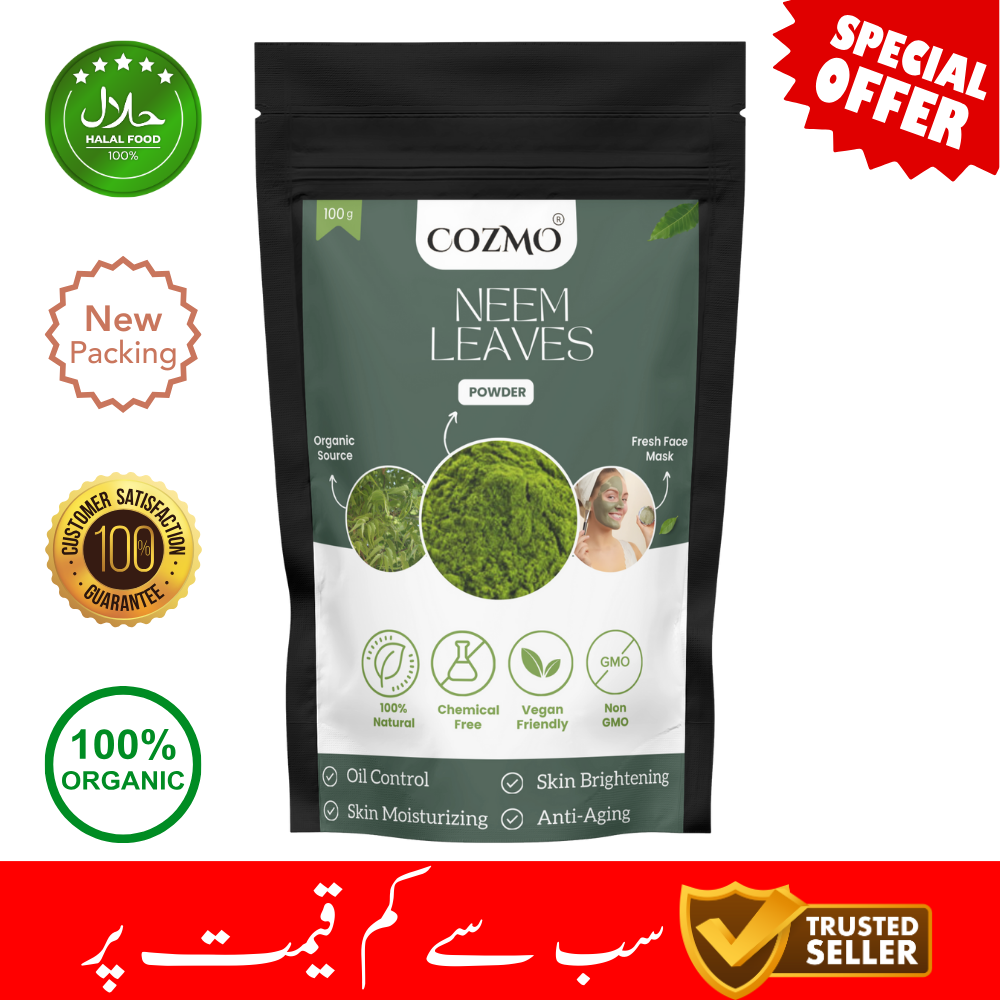 Cozmo Neem Leaves Powder Organic | Natural and Chemical Free | No Added Preservatives or Colors 100g. 