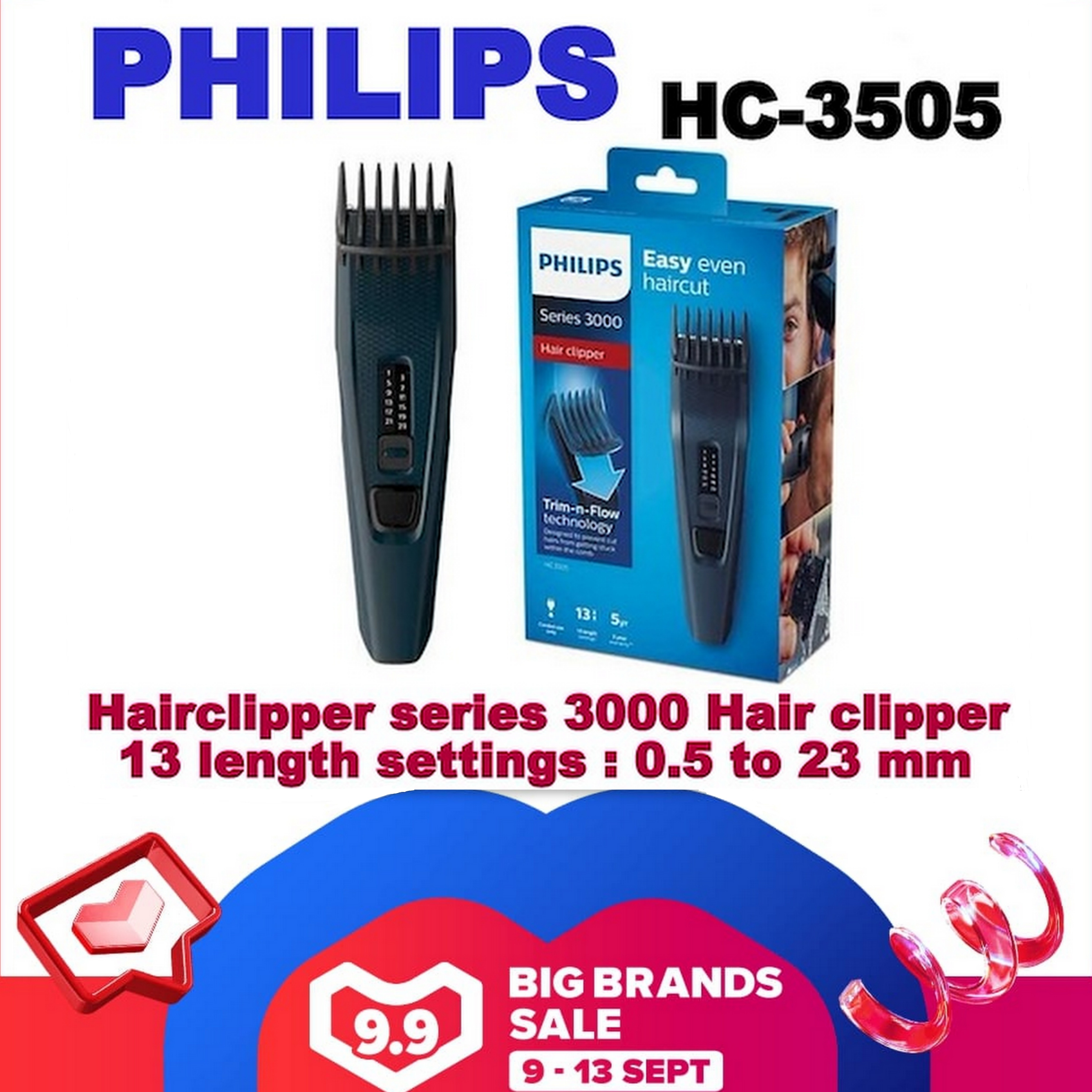 PHILIPS Hairclipper series 3000 Hair clipper HC3505/15 Corded (AC) use only  | Lazada Singapore