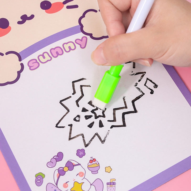 Cute Cartoon Erasable Writing Board Student Double-sided Planner Board with Marker Pen Set