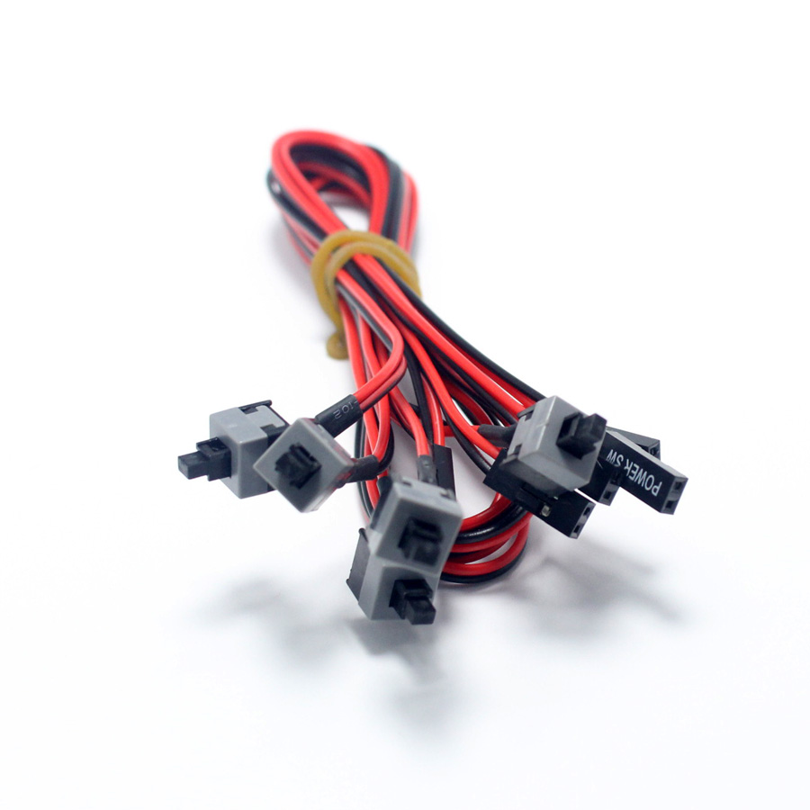 【TrendGlobe】1pcs 55cm Desktop Computer PC Case Power Cable SW Re-starting Switch Reset Key Button + on/off Switch Connector Adapter. 