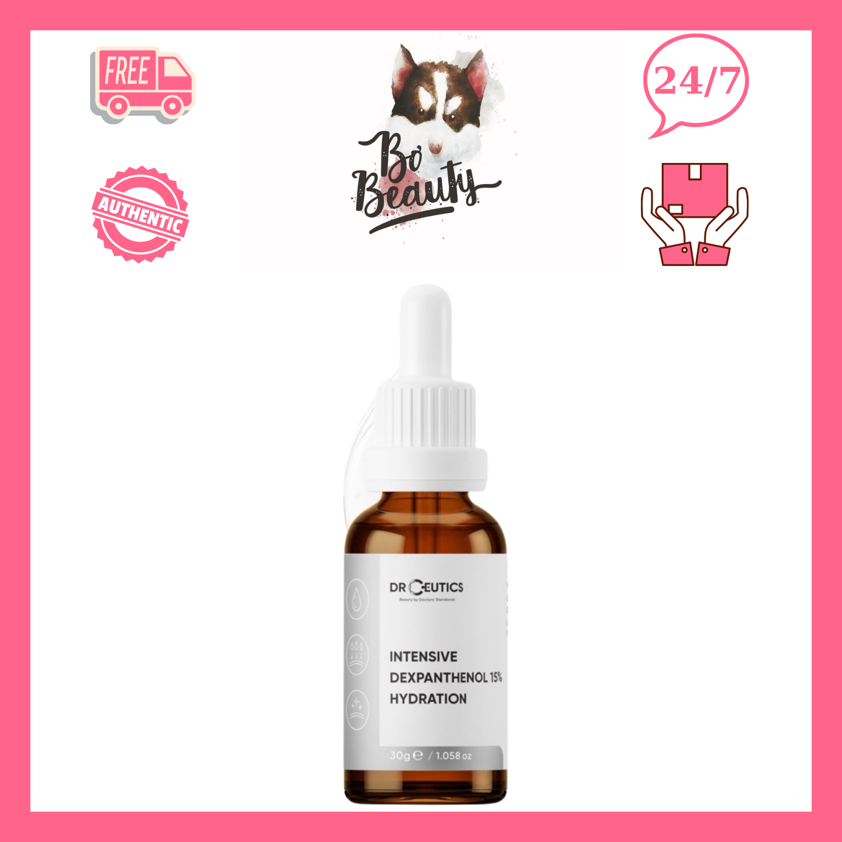 Tinh Chất Vitamin B5 DrCeutics Intensive Dexpanthenol 15% X2 Hydration Cấp Ẩm & Phục Hồi Cho Da Treatment, Da Khô Bơ_Beauty
