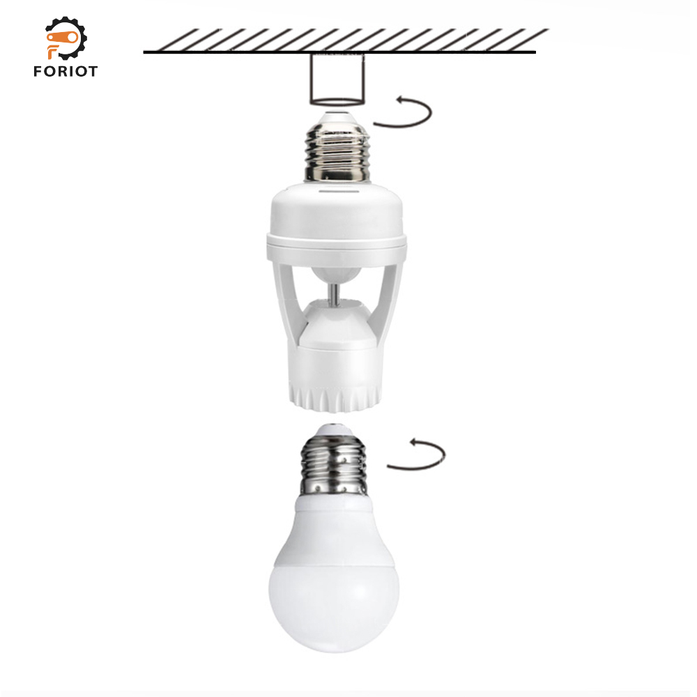 Foriot cảm biến chuyển động ổ cắm đèn thông minh vít trong ánh sáng bóng đèn ổ cắm E27 đèn cảm biến chuyển động Bóng đèn đèn tự động điều khiển cho nhà để xe