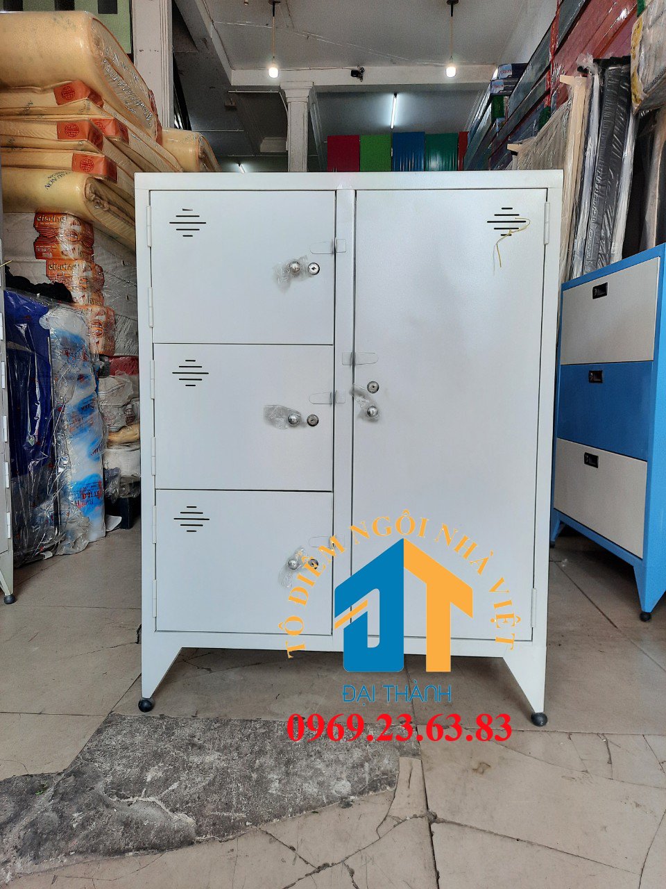 Tủ sắt cá nhân 3 cửa 1 cánh sơn tĩnh điện