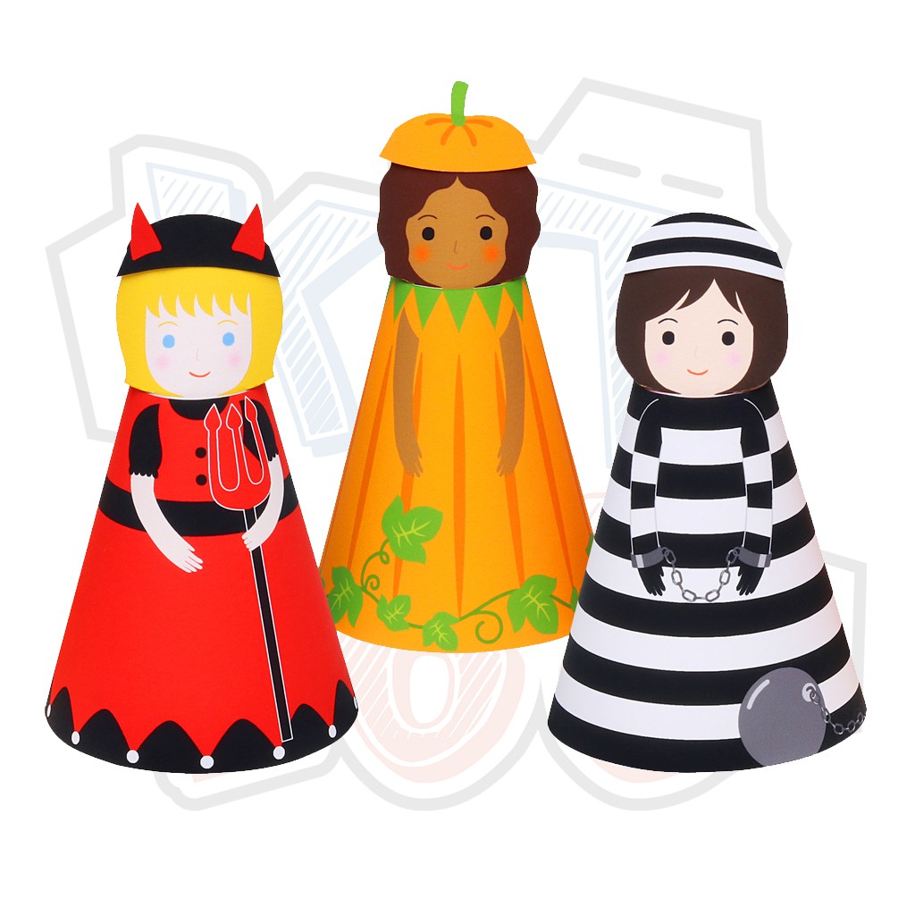 Mô hình giấy Lễ hội Búp bê Halloween