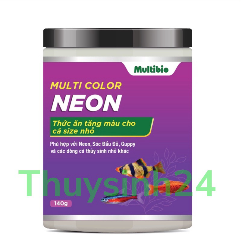 Thức ăn cá multi color neon 140G | 70G cho cá thuỷ sinh tăng màu - tăng size cám cá cảnh siêu đạm multibio biozym