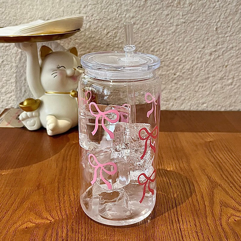 Sunshine gift coffee cup shape cute 500ml ribbon plastic cup with lid ...