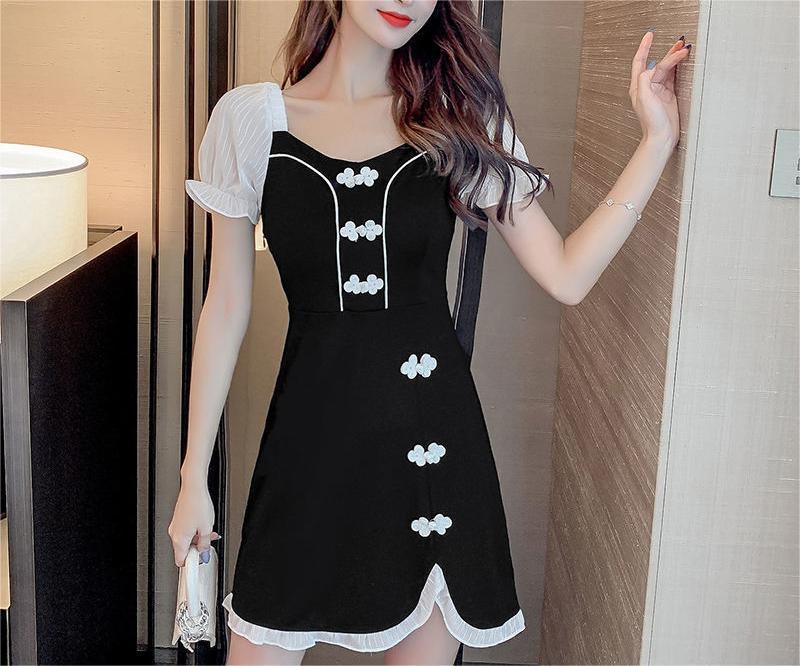 DUOHANZI women's cheongsam dress patchwork little black skirt