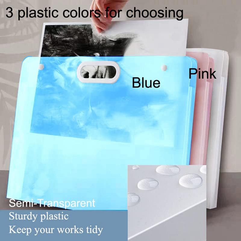 2Pcs Plastic Art Portfolio Folder Arts Storage Case for , Student Drawing Container, Kids Artworks