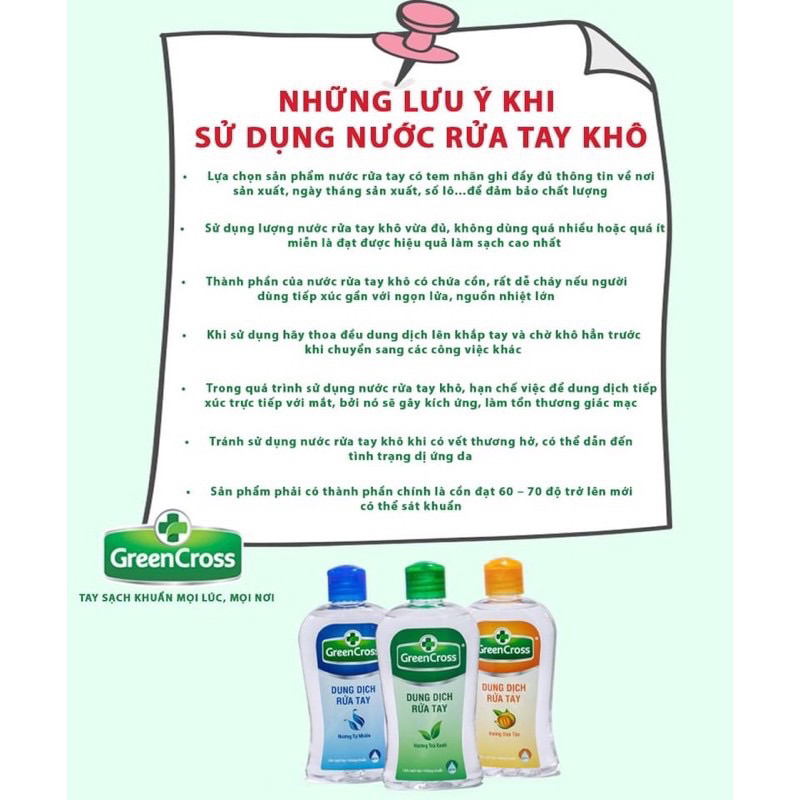 Dung dịch rửa tay diệt khuẩn GreenCross 100ml (hương Dưa Táo)