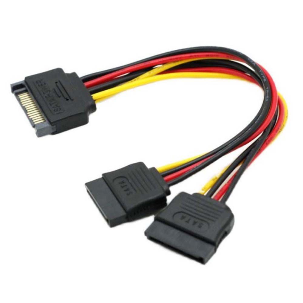 Mukang male to female converter 20cm psu extension cable 1 to 2 extension cable psu cable sata male to 2 female power extension cable hard disk power sata adapter cable hdd splitter sata power cable