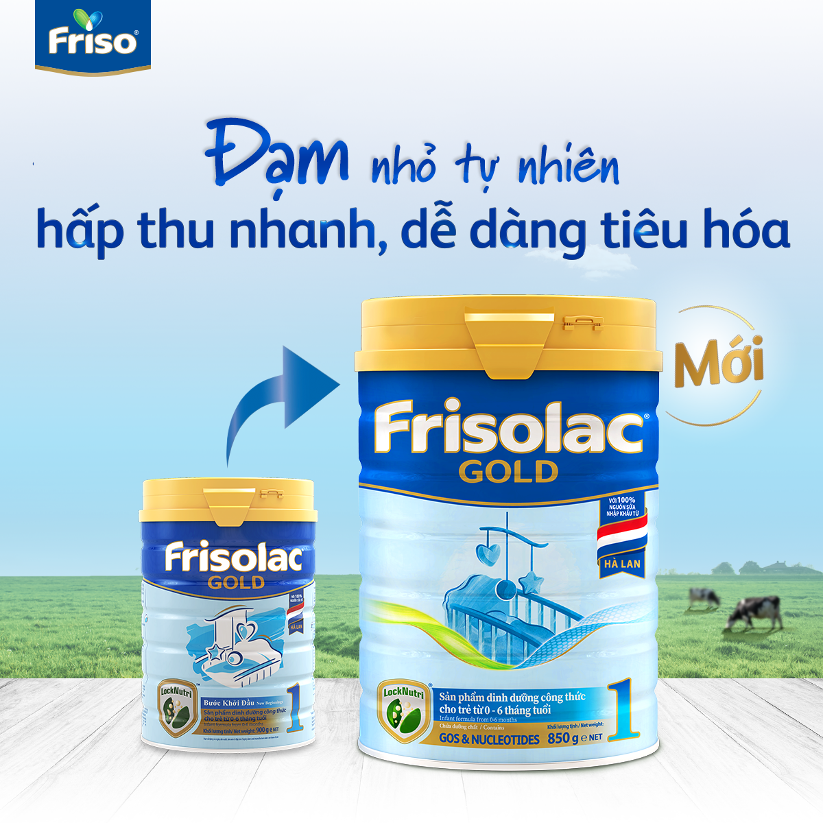 Sữa bột Frisolac Gold 1 850g (Mới)