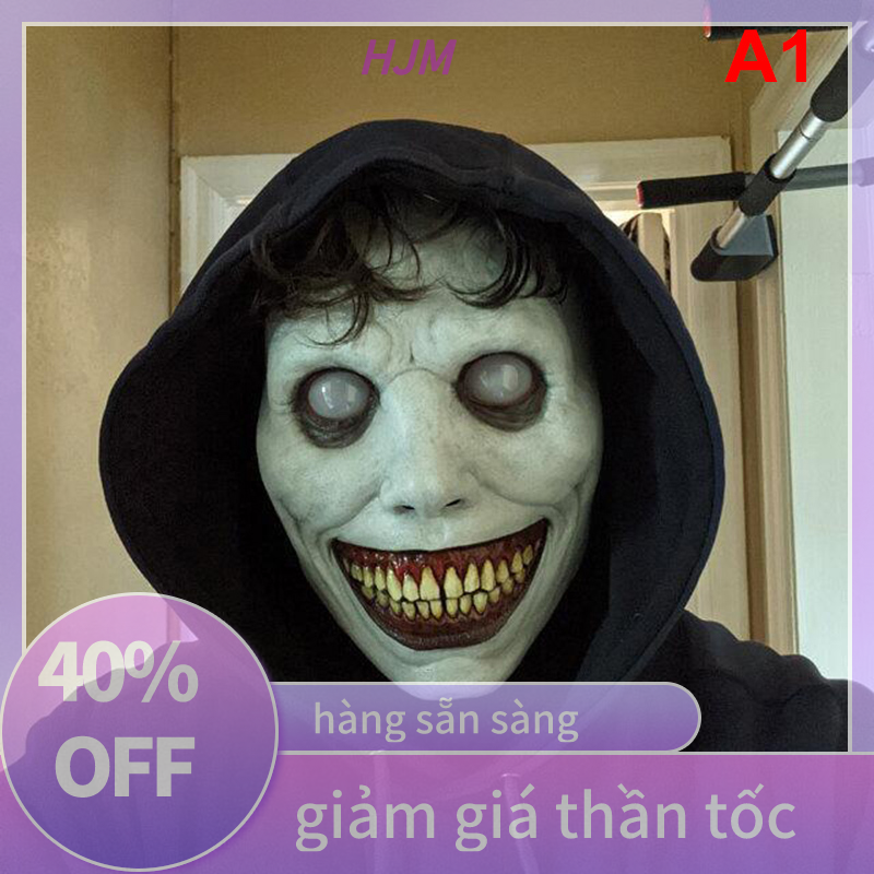 HJM Mặt nạ Halloween đáng sợ Mặt Nạ Kinh Dị Quỷ cười đạo cụ hóa trang Ác Quỷ