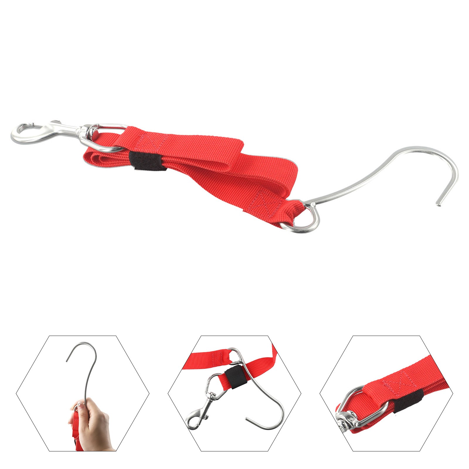 Scuba Diving Single Reef Hook With Webbing Safety Gear Diving Ocean Current Fixation Cords