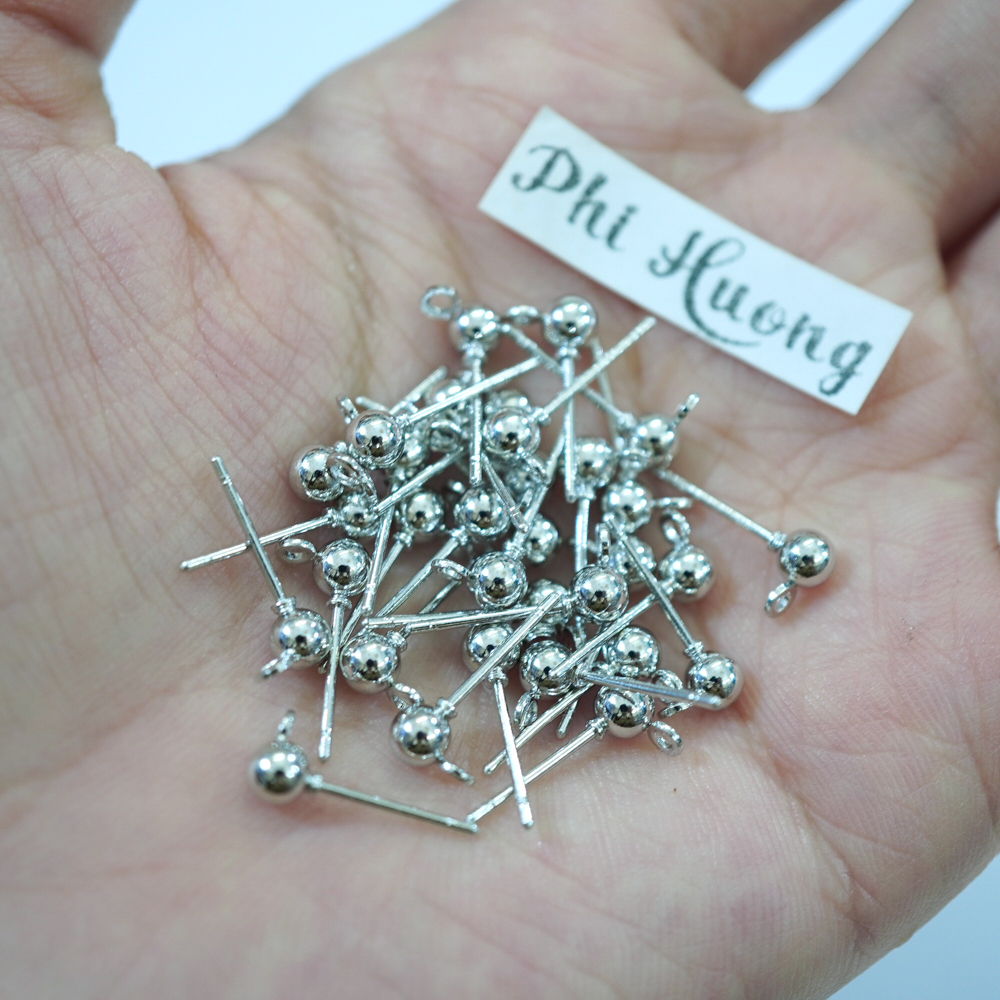 Gói 20 cái móc bông tai móc câu, khuyên tai lò xo, nguyên liệu hoa tai diy
