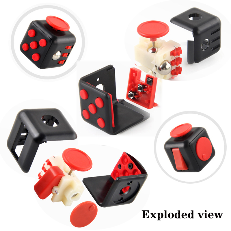 【Beiver Jewelry Store】6/12 Sides Cube Decompression Toy Rainbow Stress Relief Autism OCD Sensory Toys Fingertip Desk Toy for Kids. 