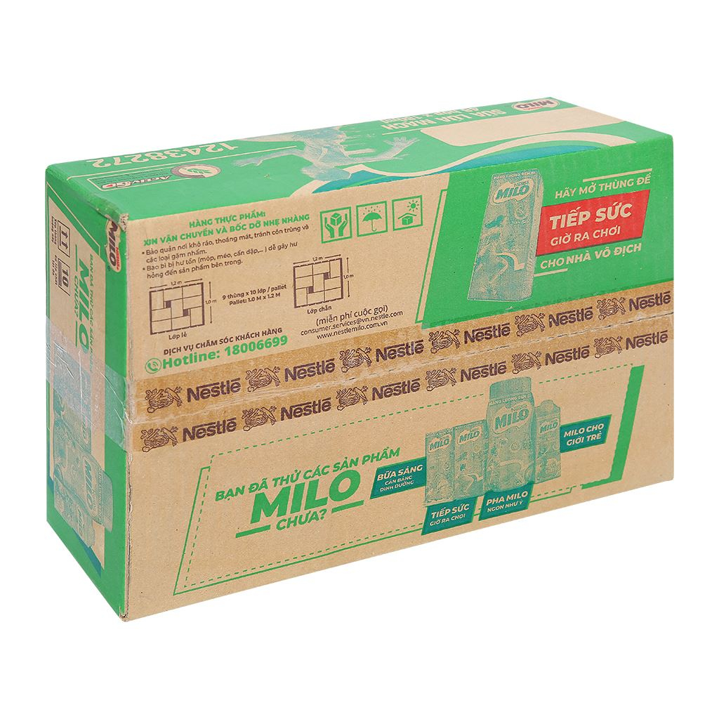Lốc 4 hộp thức uống lúa mạch Milo Active Go 115ml/ 180ml