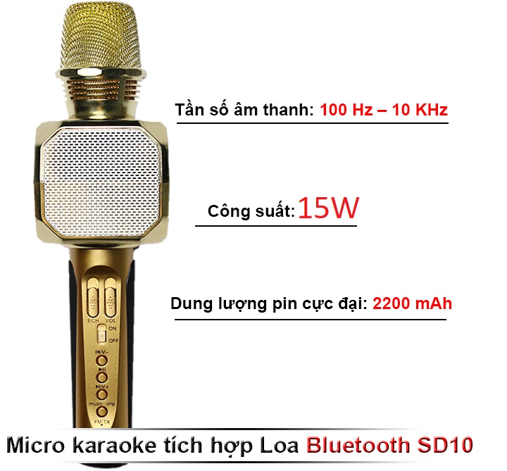 Micro Karaoke Bluetooth kèm loa SDRD SD-10