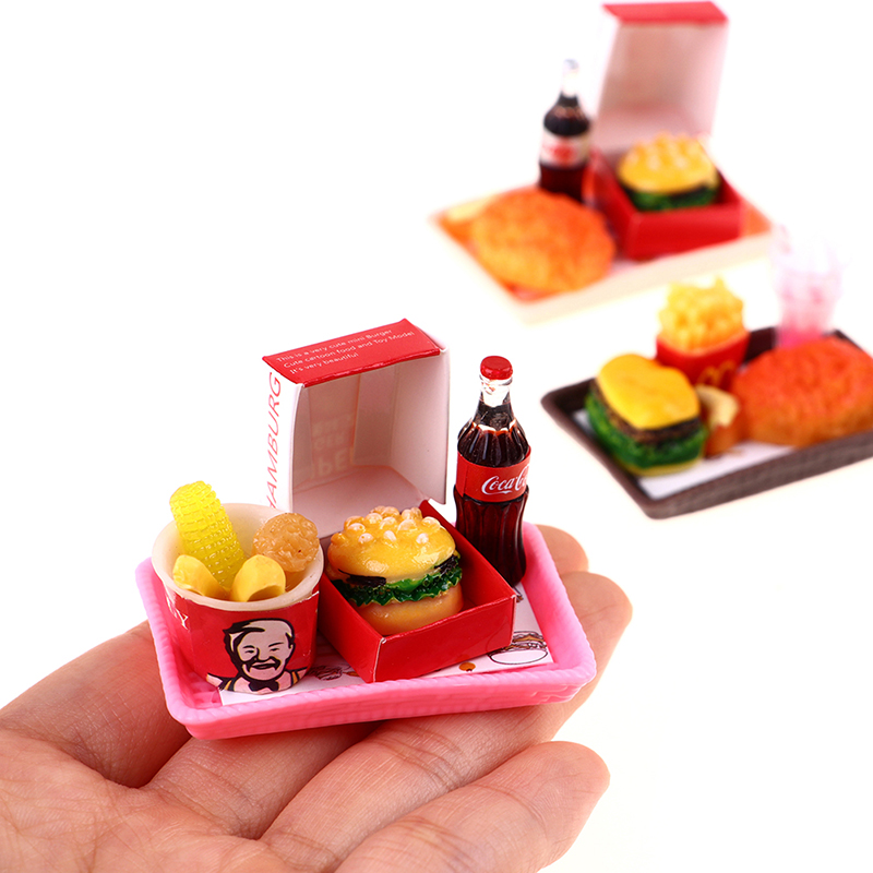 Dollhouse Mini Simulation Burger French Fries Full Home Bucket Scene Model Bo11. 