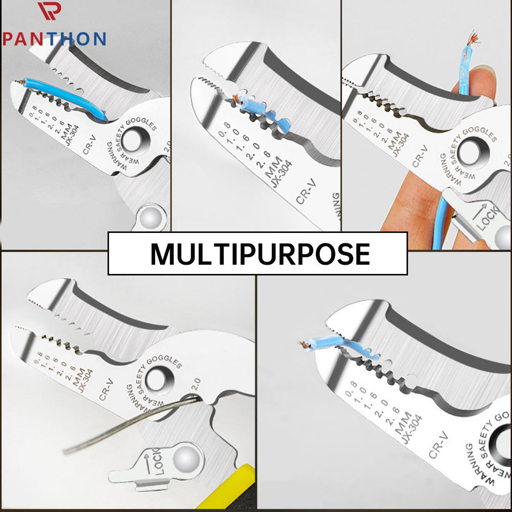 【💕Ready Stock🎉】PANTHON Wire Stripping Pliers For Electricians Multifunctional Cutting Pliers For Cables,Wire Pulling Pliers Wire Pressing Pliers Crimping Pliers Terminal Pli