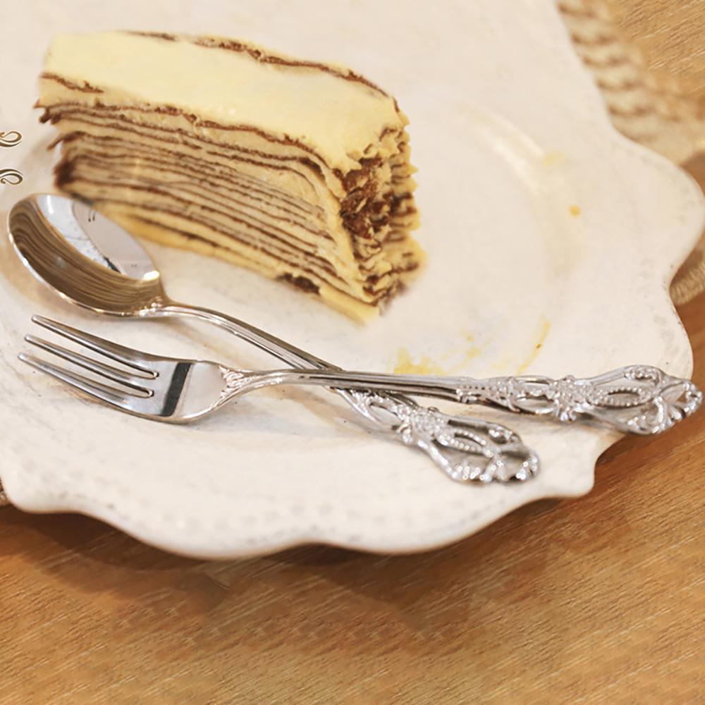 1-4pcs Gold Stainless Steel Spoon Fork Luxury Dinnerware Ice Afternoon Tea Kitchen Dessert Tableware Silverware Gift
