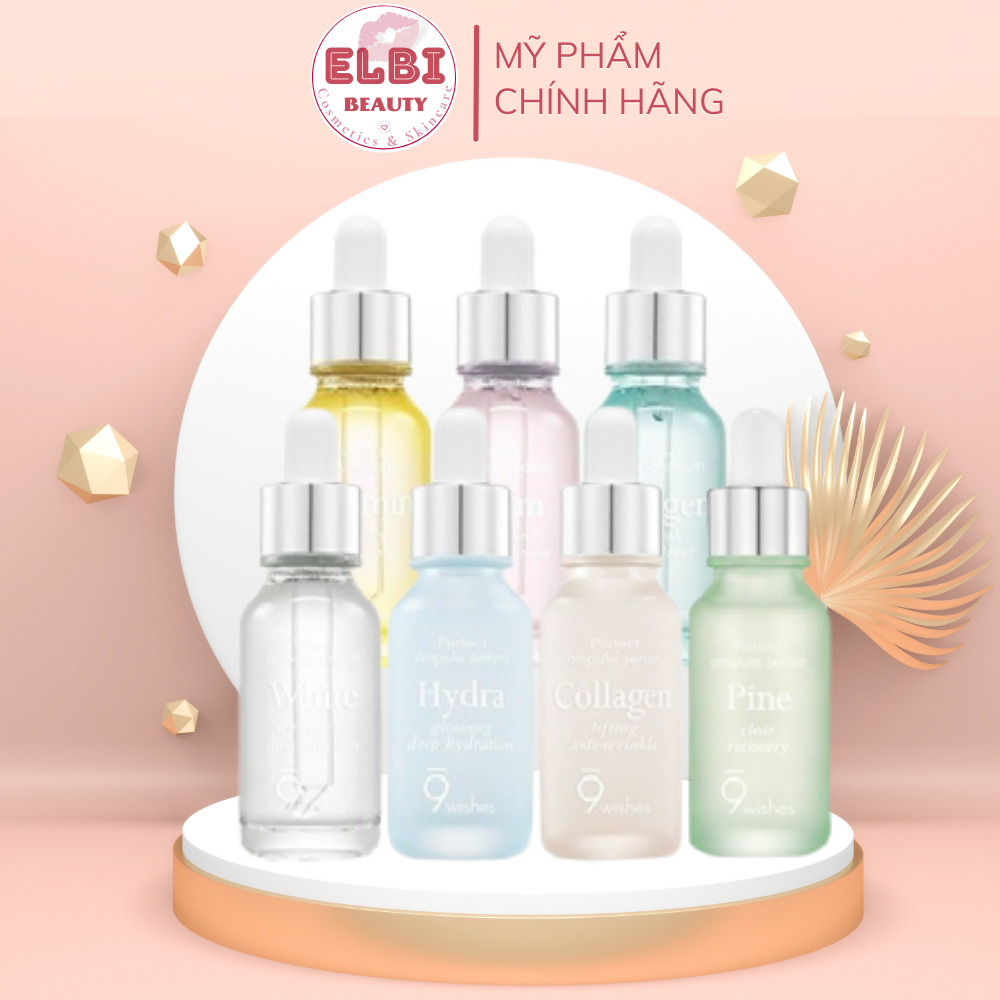 Serum Cấp Nước 9 Wishes Hydra Glowing Deep Hydration Ampule Tinh Chất Cấp Ẩm Hydra Pine CollaGen Oxygen Vitamin Calm White 9Wishes 25ml