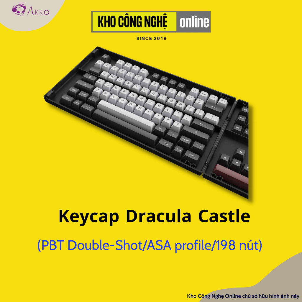 AKKO Keycap set – Dracula Castle (PBT Double-Shot/ASA profile/198 nút)