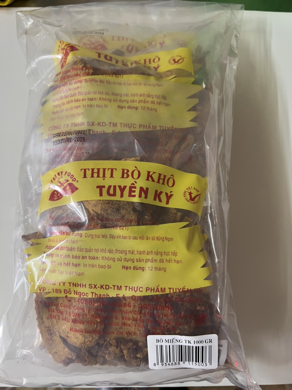 Khô bò miếng tuyền ký gói 1kg