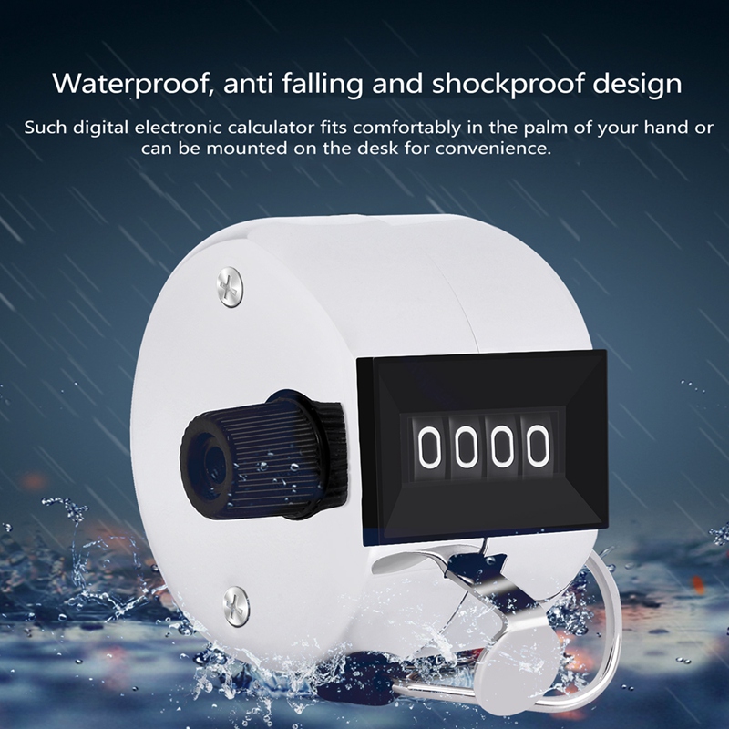 【PUR】-4 Digit Number Clicker Golf Hand Tally Click Counter Silver
