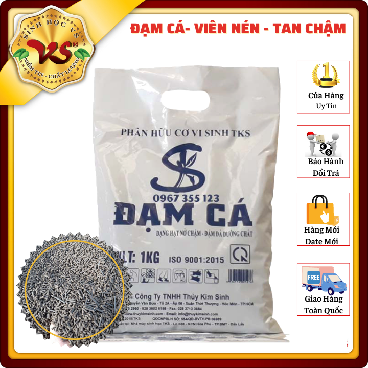 Đạm Cá Viên Nén: Phân Hữu Cơ Vi Sinh  Tan Chậm Tốt Đất Khỏe Cây - Gói 1kg