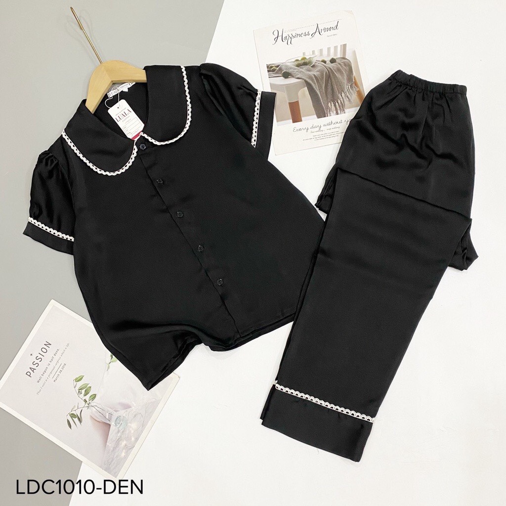 Bộ ngủ bijama lụa latin cao cấp mềm mịn mặc nhà CD01