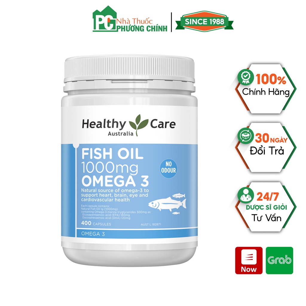 Dầu Cá Omega 3 Fish Oil Healthy Care Úc