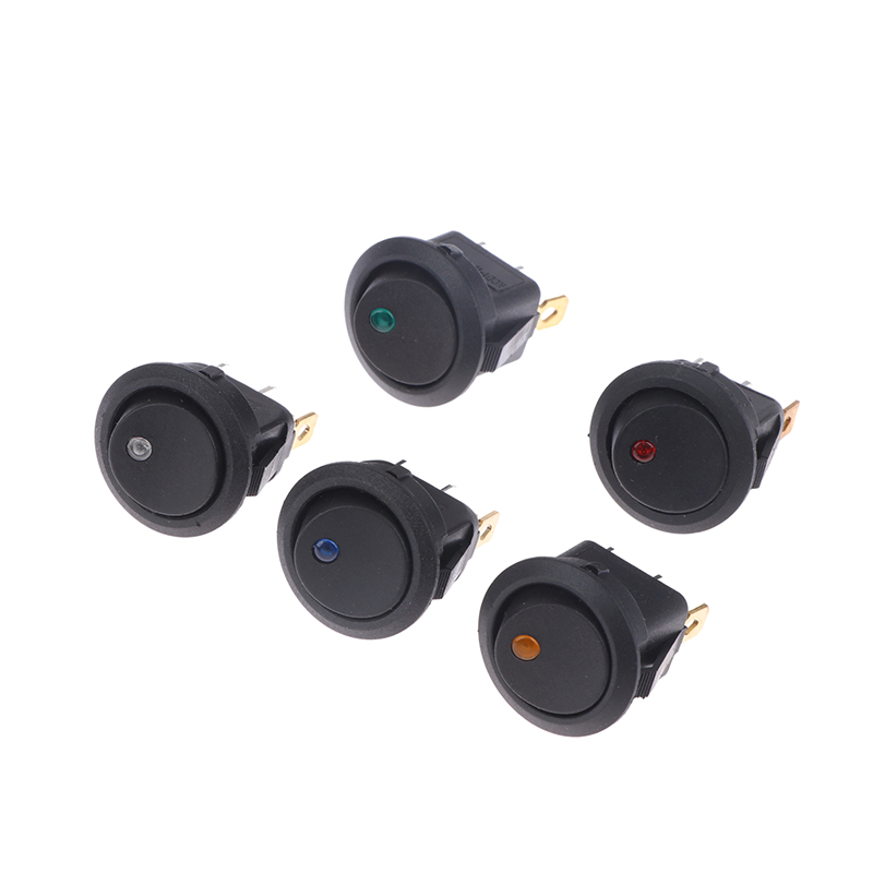 [The Cici Shop] 20A 12V DC Waterproof Rocker Switch LED Dot Light Car Boat Round ON OFF Switch