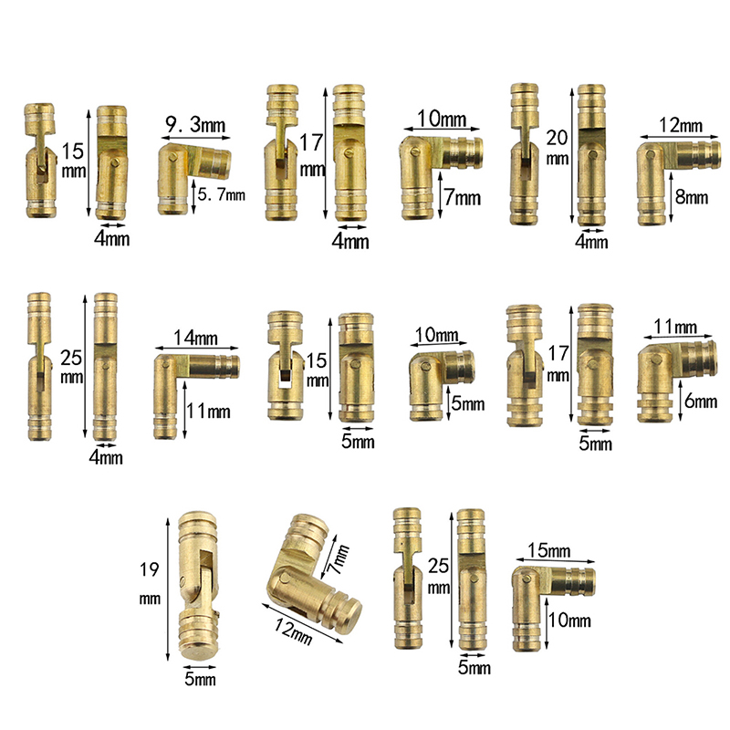 10Pcs copper brass jewelry box hidden invisible concealed barrel hinge. 