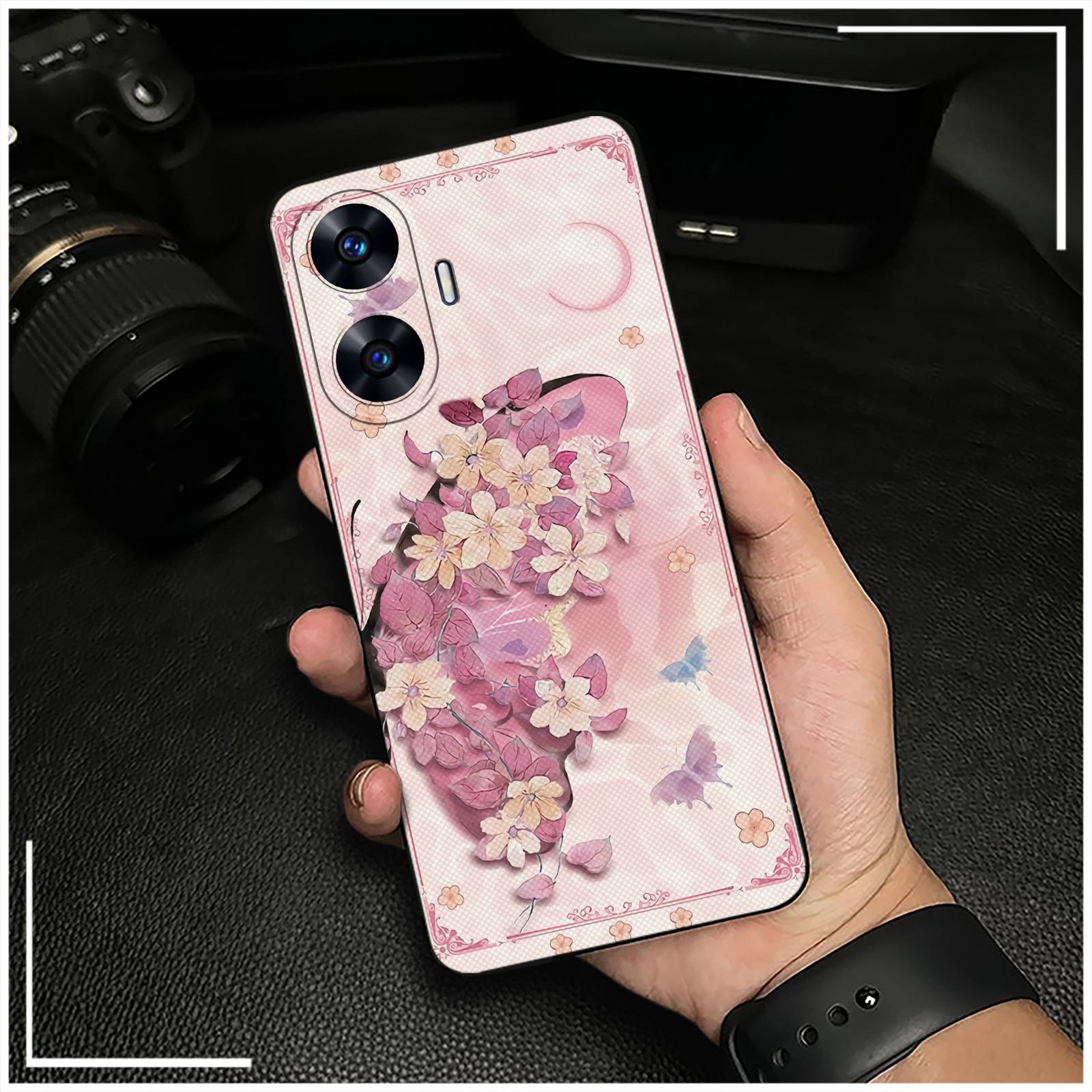 Anti-dust%20Soft%20case%20Phone%20Case%20For%20OPPO%20Realme%20C55/Narzo%20N55%20TPU%20flower%20Oil%20Painting%20Waterproof%20Cute%20Dirt-resistant%20-%20Image%204