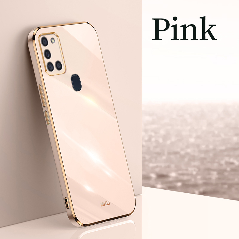 YBD Plating phone Case For Samsung Galaxy A21S Casing Precise Camera Protection cases Luxury Straight Edge Cover