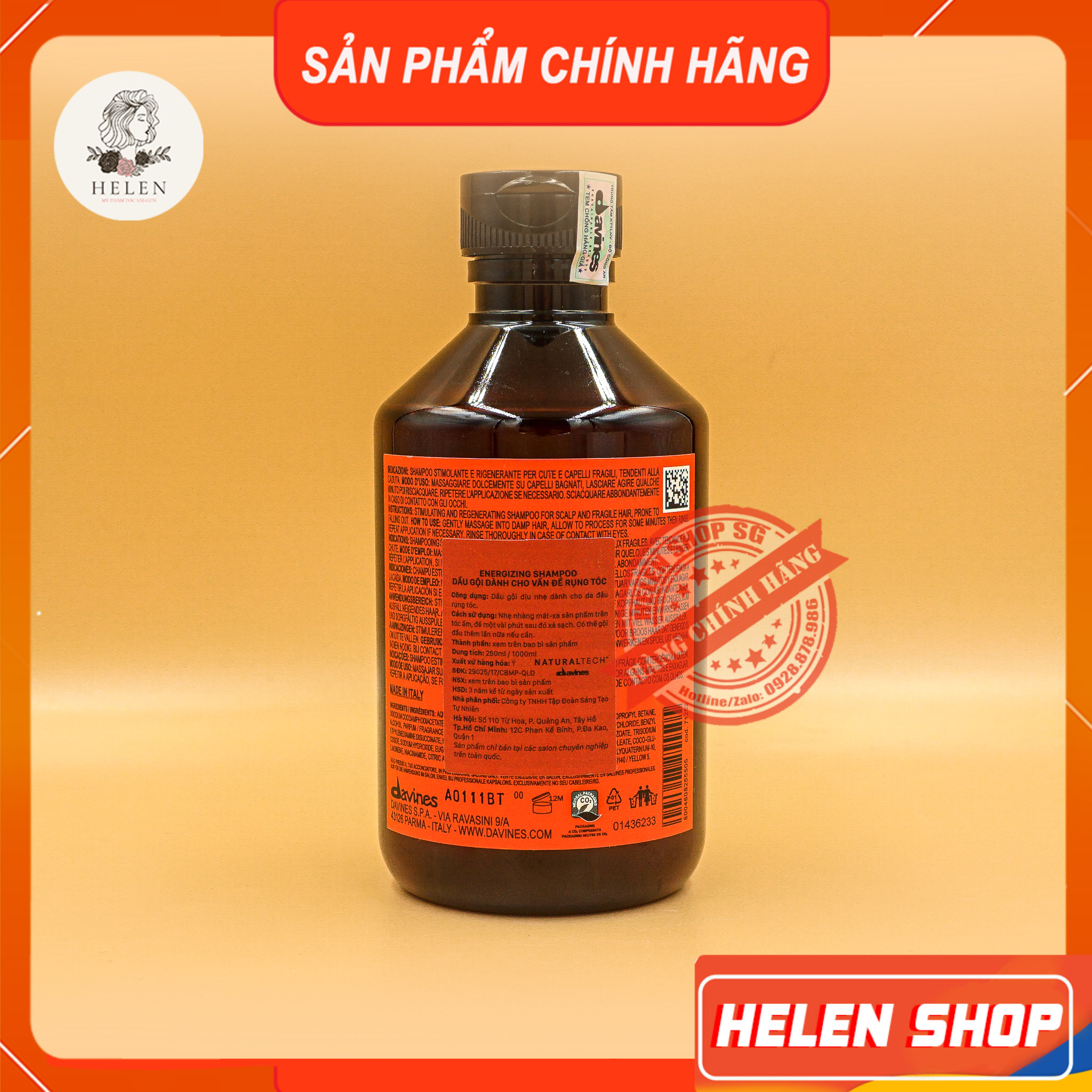 Davines hair loss energizing shampoo 250-1000ml