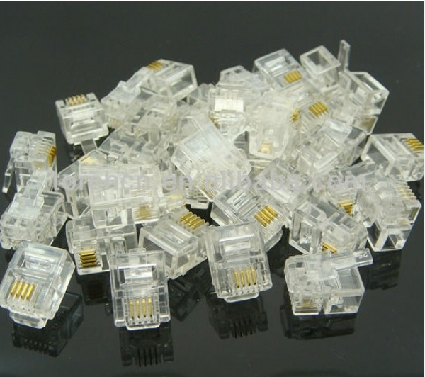 Đầu bấm điện thoại RJ11 4 line (Bịch 100 đầu)
