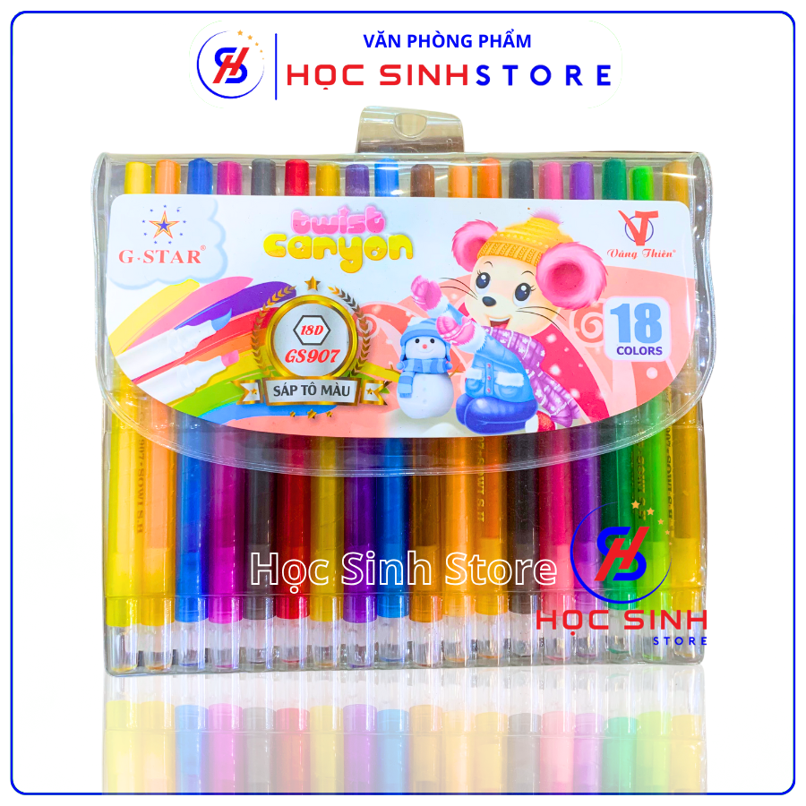 Bút sáp vặn 18 cây dài Gstar GS907-18D