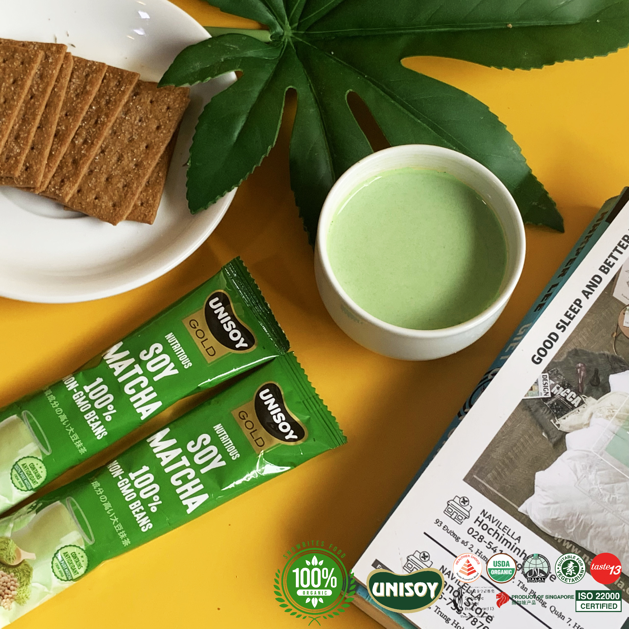 Combo 2 Túi Bột Đậu Nành Matcha Unisoy (2x10x21g) SHOP2SAVE